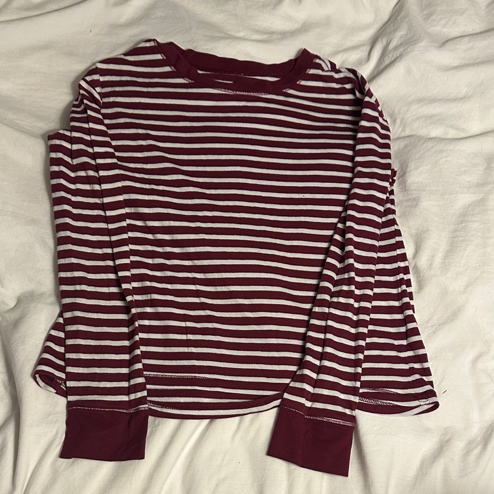 Striped Maroon and White Top by Justice